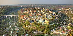 [en]Kamyanets-Podilskiy, view of Old Town and Old Fortress[ru]�������-����������, ��� �� ������ ����� � ������ ��������