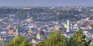 [en]Lviv, View from the Vysokiy Zamok Hill[ru]Львов, вид с горы Высокий Замок